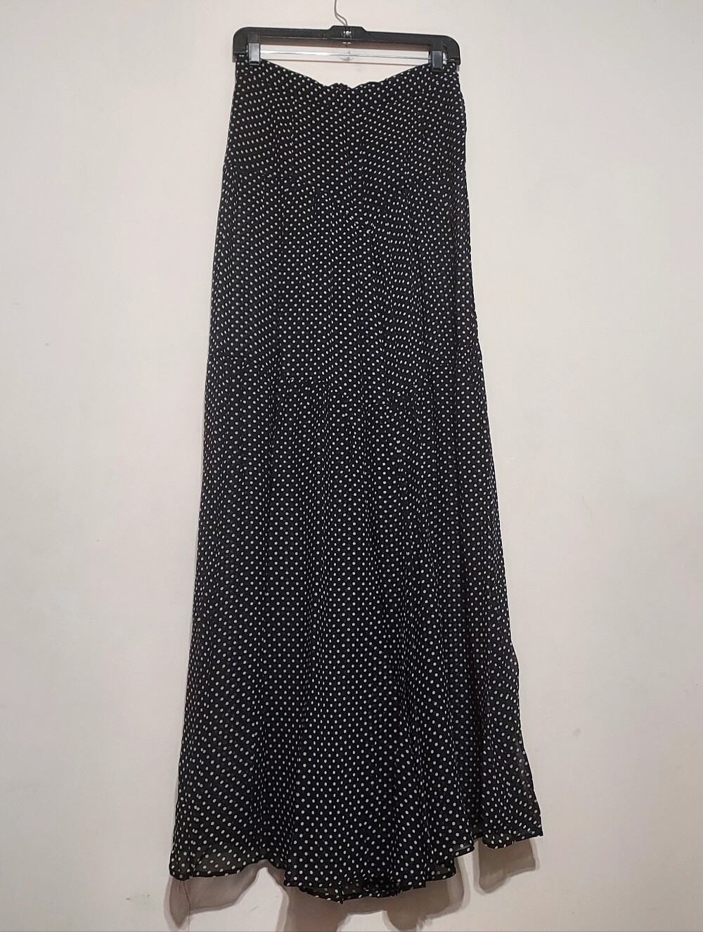 Zara Zw Collection Polka Dot Wide-Leg Semi-sheer Tiered High Waist Pants Sz-M - Picture 8 of 15